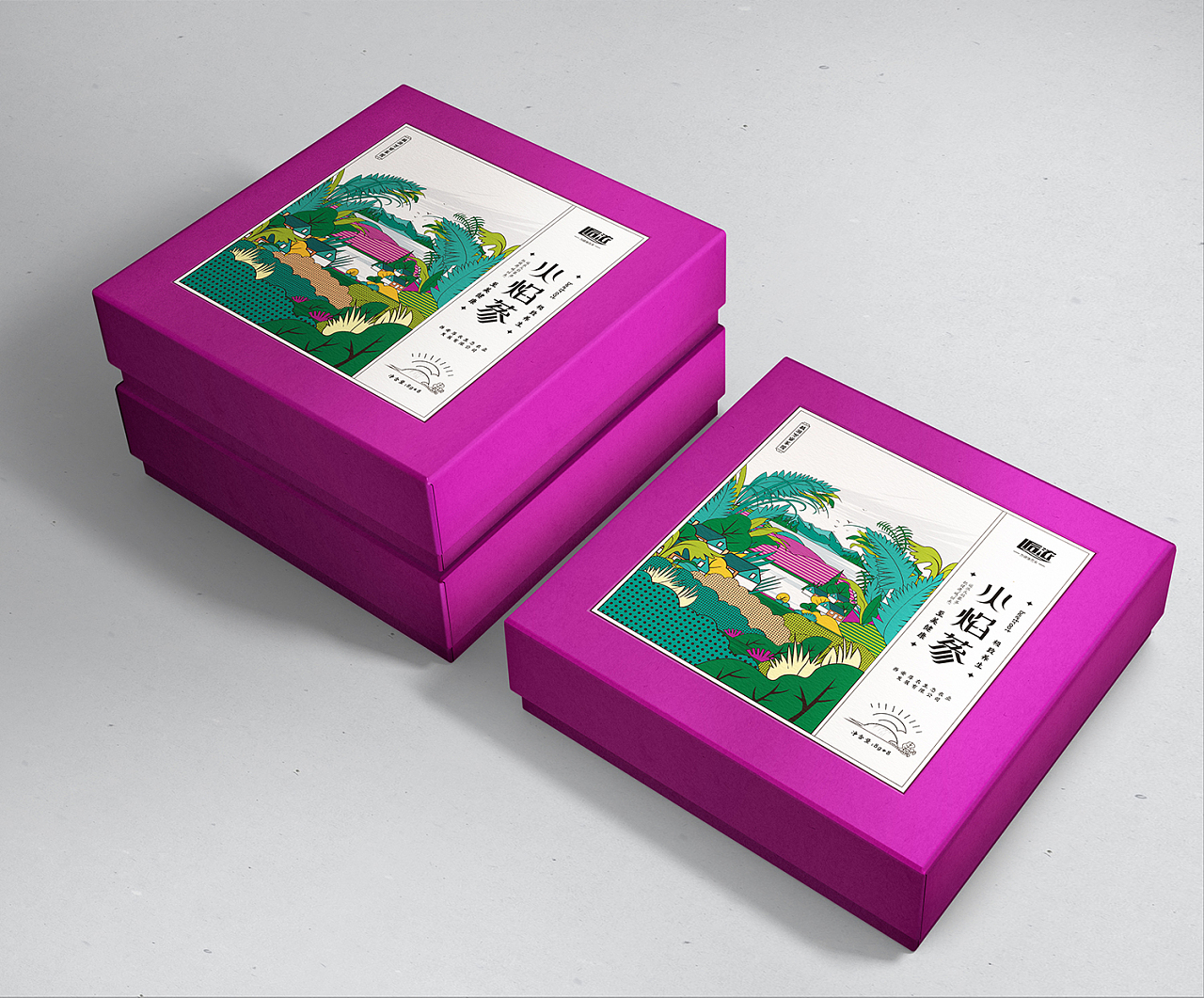 逅浓火焰蔘茶叶茶盒茶罐系列插画包装设计|平面|包装|厚启品牌营销咨询