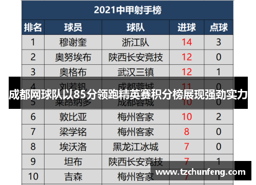 成都网球队以85分领跑精英赛积分榜展现强劲实力
